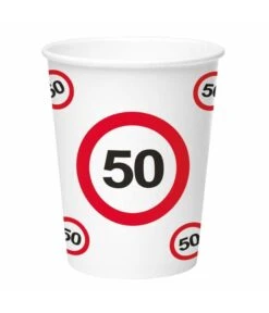 Papieren Bekers Verkeersbord 50