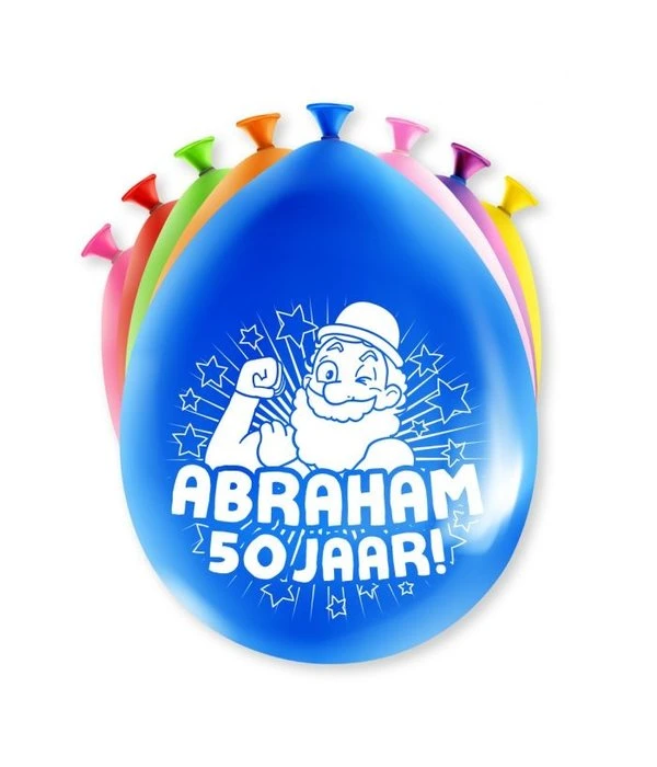 Party Ballonnen Abraham 50 Jaar - 8 Stuks 3 Party Ballonnen Abraham 50 Jaar - 8 Stuks