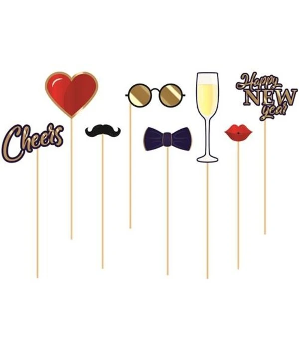 Photo Booth Set 'Happy New Year' Hotstamp (8st) 3 Photo Booth Set 'Happy New Year' Hotstamp (8st)