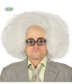 Pruik Wit Met Kaal Voorhoofd