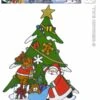 Raamsticker Kerstboom Met Kerstman 40cm -Vakantie Decoratie Winkel raamsticker kerstboom met kerstman 40cm