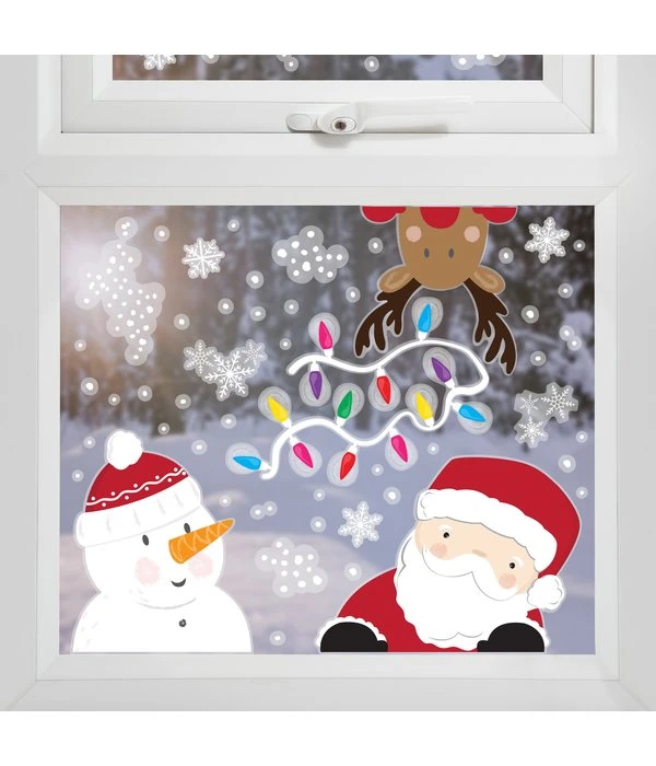 Raamstickers Kerstfiguren 3 Raamstickers Kerstfiguren