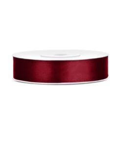 Satijnlint Bordeaux Rood 12mm/25m