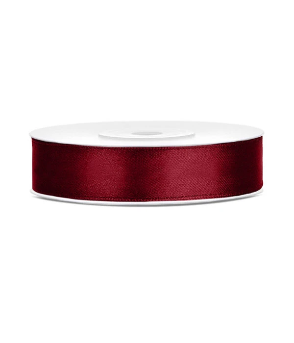 Satijnlint Bordeaux Rood 12mm/25m 3 Satijnlint Bordeaux Rood 12mm/25m