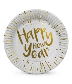 Set 6 Bordjes 'Happy New Year' (23 Cm)