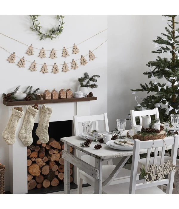 Sneeuwvlokken Slinger Wit Glitter (2 Mtr) 4 Sneeuwvlokken Slinger Wit Glitter (2 Mtr) - Afbeelding 2