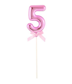 Taart Topper Cijfer 5 Roze