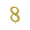 Taartkaarsje Cijfer 8 Goud -Vakantie Decoratie Winkel taartkaarsje cijfer 8 goud