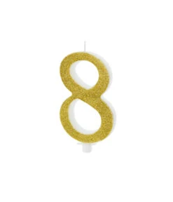 Taartkaarsje Cijfer 8 Goud
