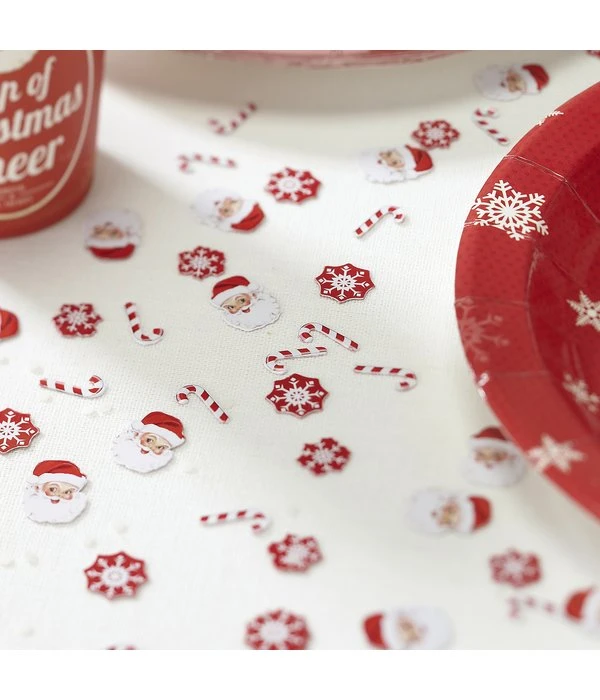 Tafelconfetti Kerstfiguren Rood/Wit 4 Tafelconfetti Kerstfiguren Rood/Wit - Afbeelding 2