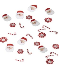 Tafelconfetti Kerstfiguren Rood/Wit