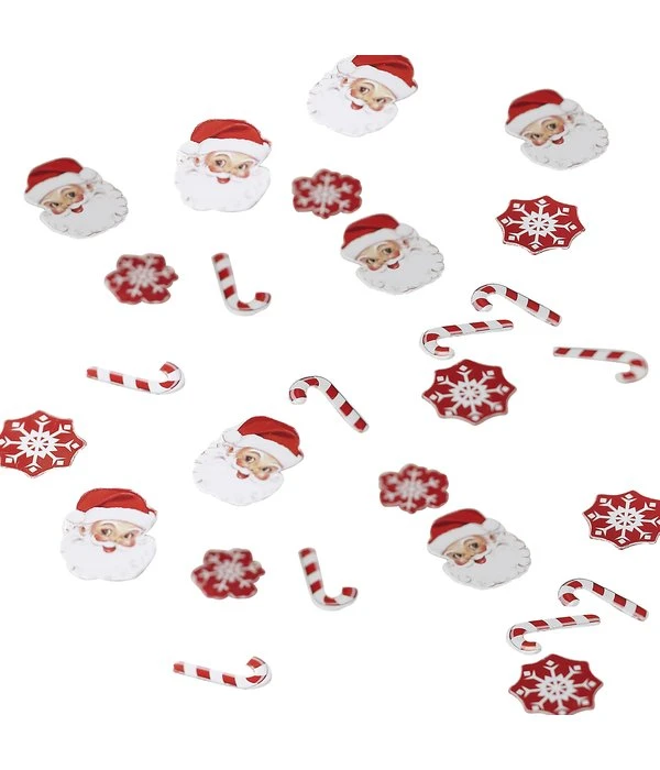 Tafelconfetti Kerstfiguren Rood/Wit 3 Tafelconfetti Kerstfiguren Rood/Wit