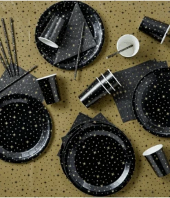 Tafelgerei Decoratieset Zwart/Goud -Vakantie Decoratie Winkel tafelgerei decoratieset zwart goud 2