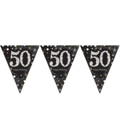 Vlaggenlijn '50' Sparkling Celebration Zilver/goud