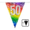 Vlaggenlijn Cijfer 50 Regenboog Met Sterren (6m) -Vakantie Decoratie Winkel vlaggenlijn cijfer 50 regenboog met sterren 6m