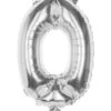 Zilveren Folieballon Cijfer '0' 36cm